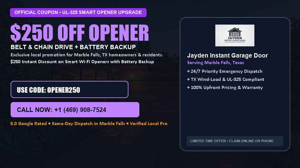 Jayden Instant Garage Door $250 OFF Premium LiftMaster Opener Installation